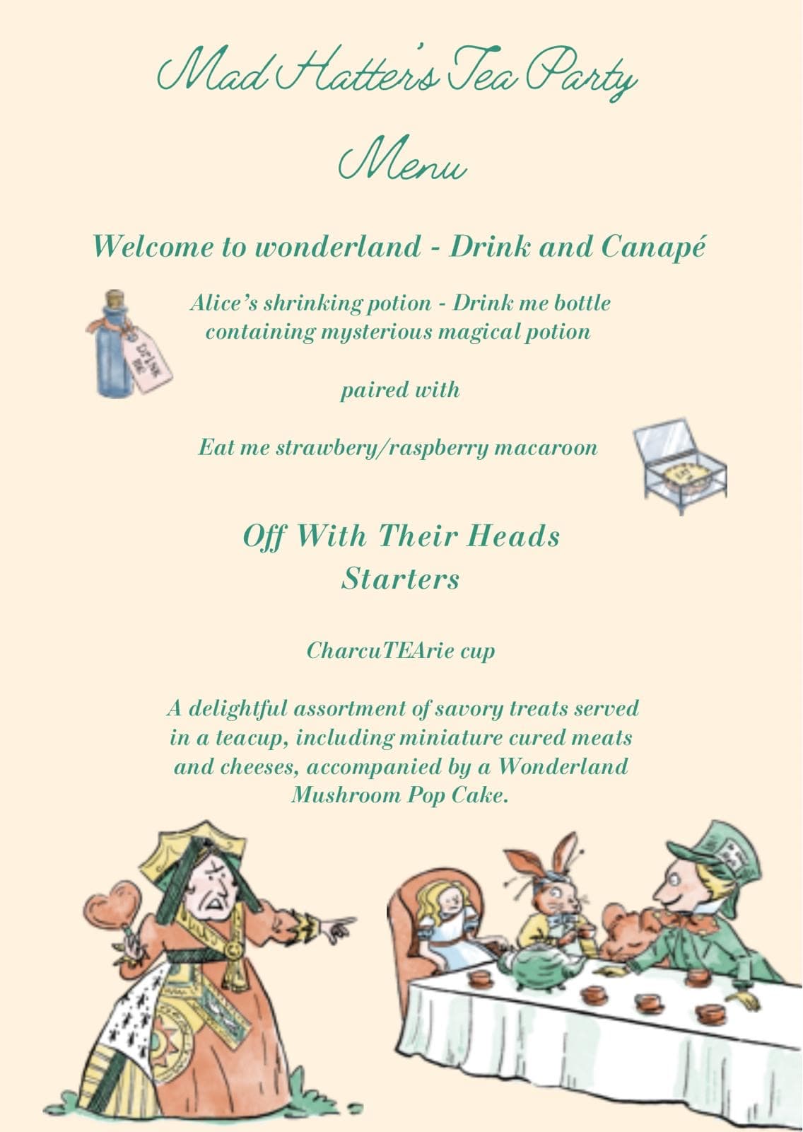 Mad Hatter's Tea Party Menu 3