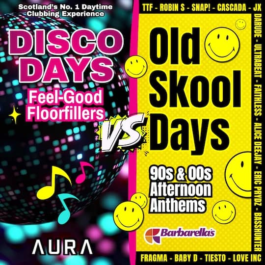 Disco Vs Old Skool | Aberdeen | 16th August
